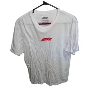 Men's F1 White T-shirt With Large Back Design